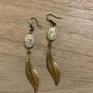 White Stone Earrings